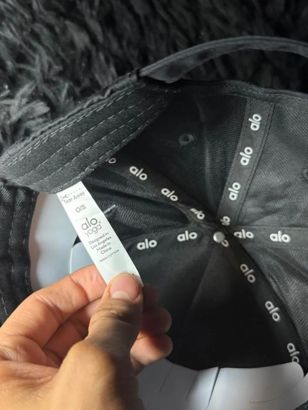 ALO Yoga Kids Black Embroidered Logo Cap
